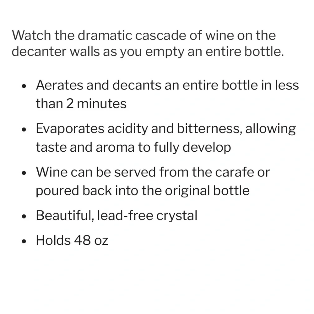 MENU Black Wine Breather Decanter Bar Accessory - Picture 4 of 7
